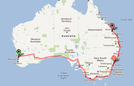 Viagem de carro alugado na Austrália - Melbourne